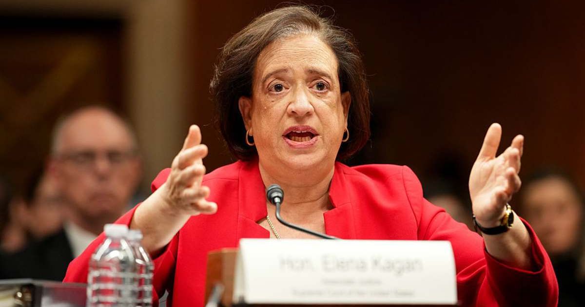 Supreme Court Associate Justice Elena Kagan testifies before the Senate Appropriations Committee on Capitol Hill on July 14, 2026 in Washington, DC (Getty Images)