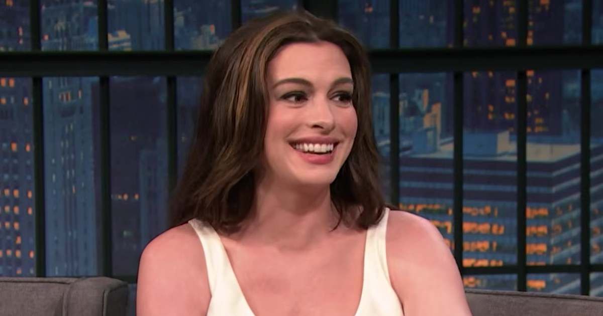Anne Hathaway opened up about soaking in family life while preparing to welcome her third baby (Screengrab/Late Night with Seth Meyers/ YouTube)