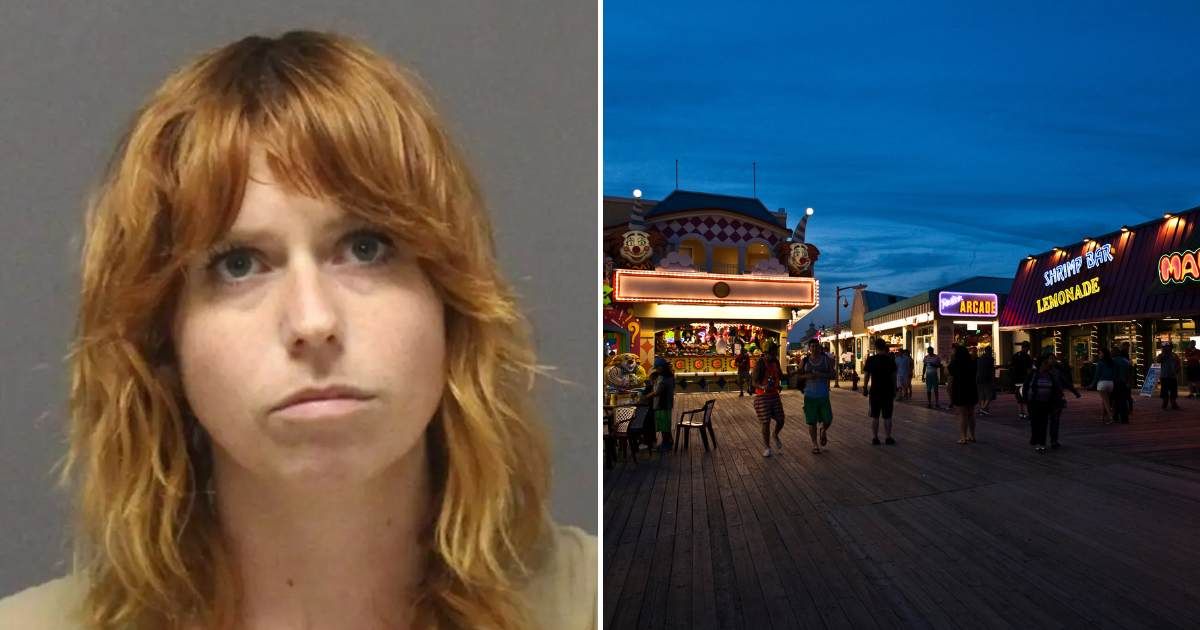 New Jersey-based Canadian woman Kaitlyn E Tracey charged after video captured assault over Trump and ICE-themed clothing at Point Pleasant Beach (Ocean County Corrections, Getty Images)