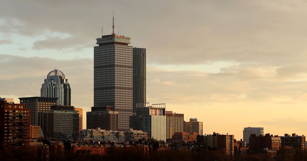 A view of the Prudential Center and the Boston City skyline in Boston, Massachusetts (Maddie Meyer/Getty Images)