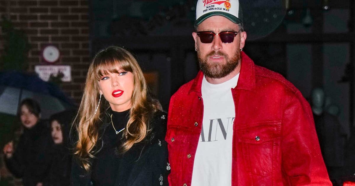 Taylor Swift and Travis Kelce celebrated their wedding journey after a custom bachelor party tribute was revealed (Getty Images)