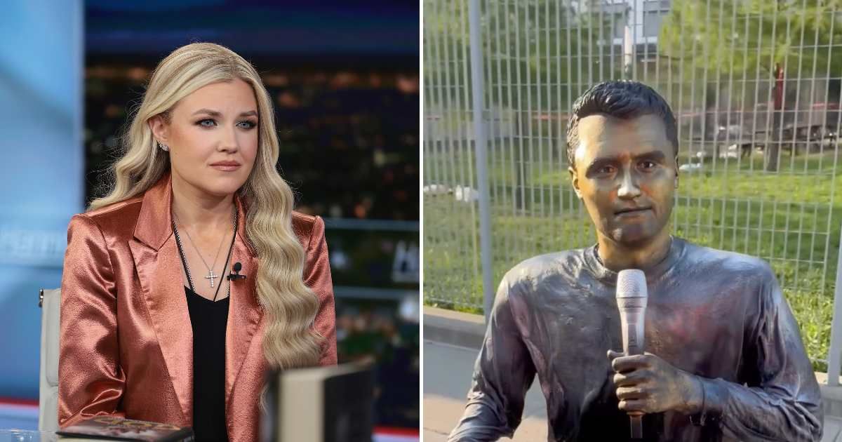 A social media rumor claims that Erika Kirk has said that she deserves a statue like that of Charlie Kirk (@HoopsCrave/X)