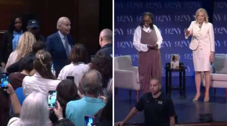 'This is my event!': Jill Biden cuts in as Joe keeps talking over exit music in awkward video