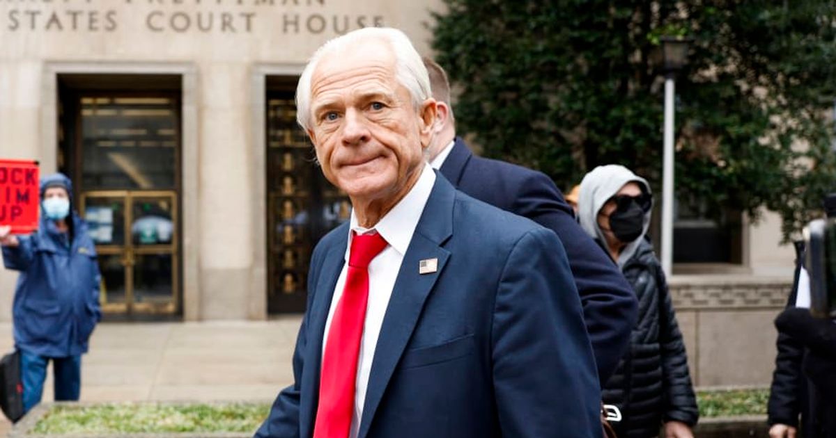 Peter Navarro departs the E Barrett Prettyman Courthouse on January 25, 2024, in Washington, DC (Getty Images)