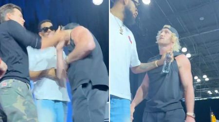 Video shows Tom Brady appearing to slap Logan Paul during Fanatics Fest feud over flag football loss