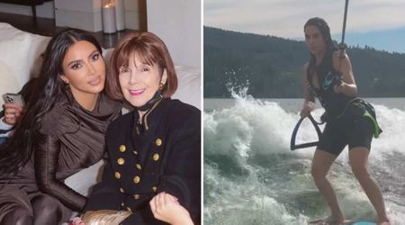 Kim Kardashian defends herself after posting vacation pics following grandma Mary Jo's death