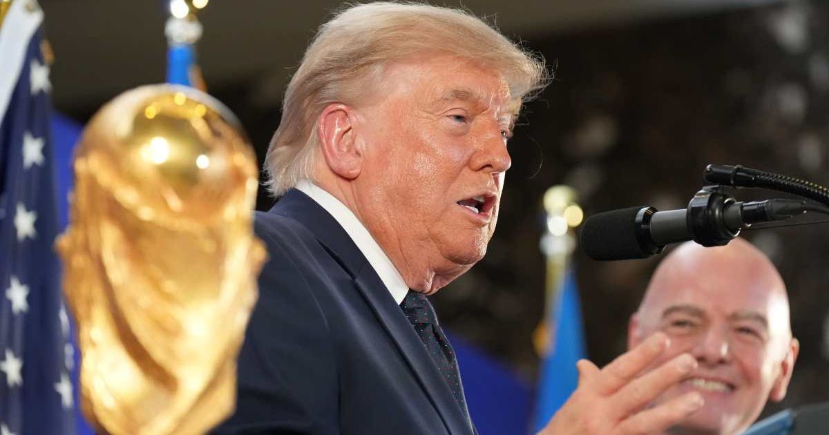 President Donald Trump proposed another FIFA World Cup in the US during a reception with FIFA President Gianni Infantino at Trump Tower in New York (AP Photo/Jacquelyn Martin)