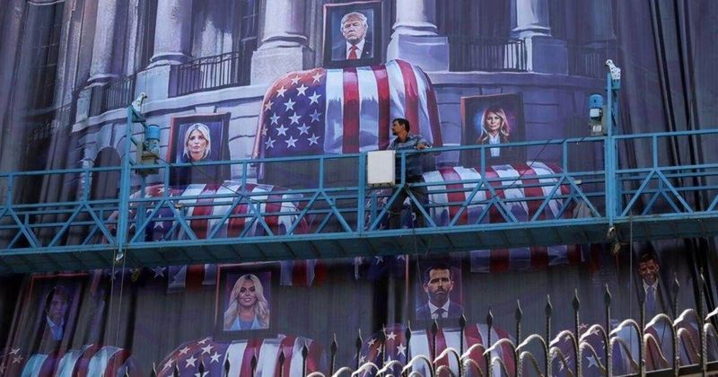 Trump and family depicted in coffins on Iran billboard