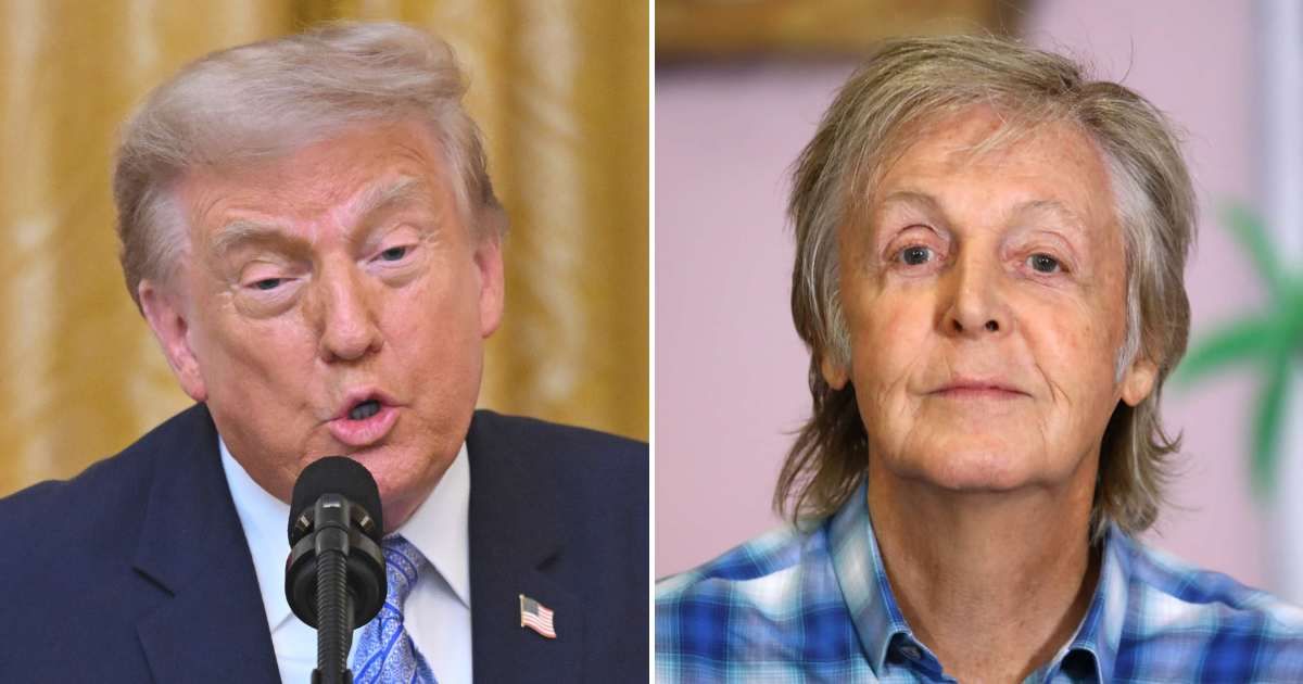 A viral rumor claimed President Donald Trump called former Beatles member Paul McCartney an 'Anti-Trump joke' in an online post (Getty Images)