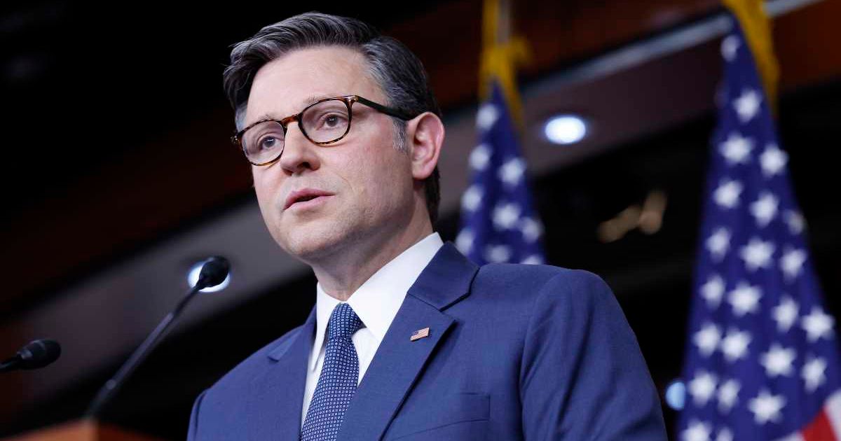 House Speaker Mike Johnson warned that a rising left-wing ideology opposed the free market and sought greater government control over everything (Getty Images)