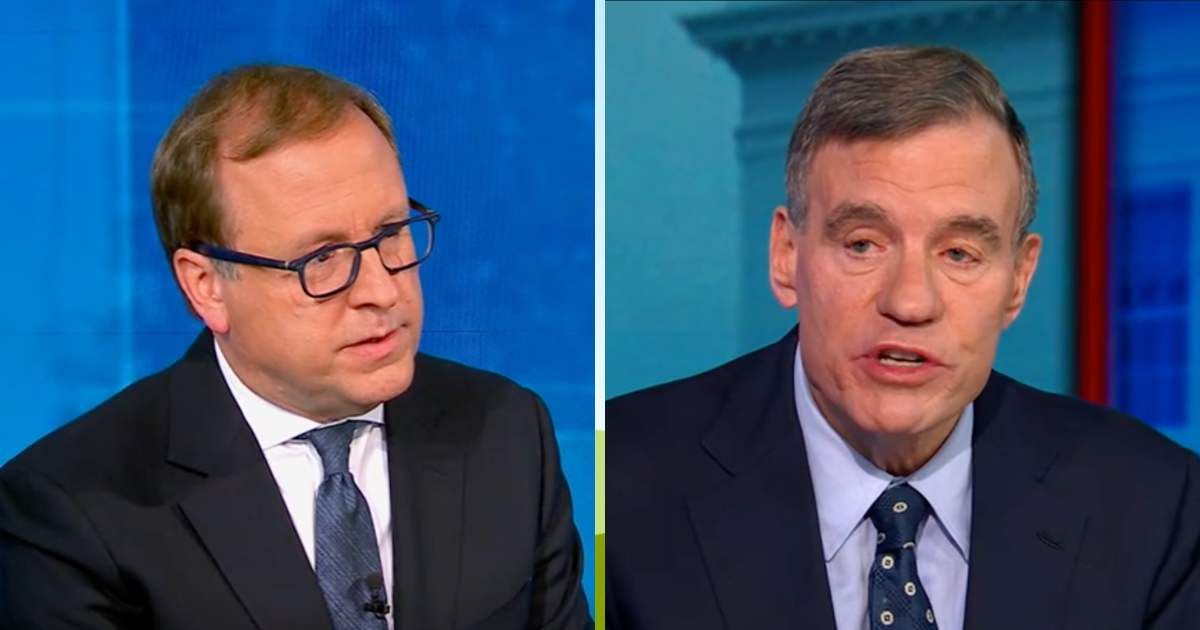 ABC host Jonathan Karl challenged Senator Mark Warner's claim that Virginia required photo ID to vote (Screengrab/This Week/ABC)