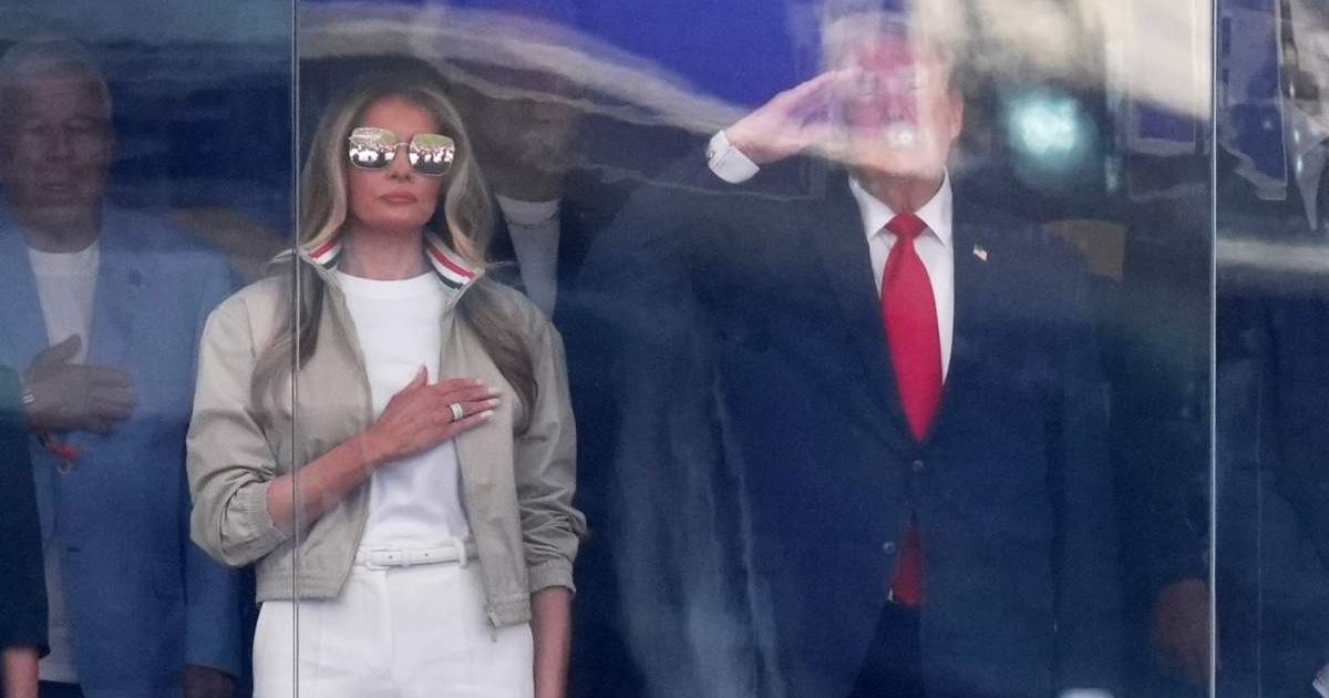 President Donald Trump and first lady Melania Trump attend the FIFA World Cup final soccer match between Spain and Argentina on Sunday, July 19 (AP Photo/Jacquelyn Martin)