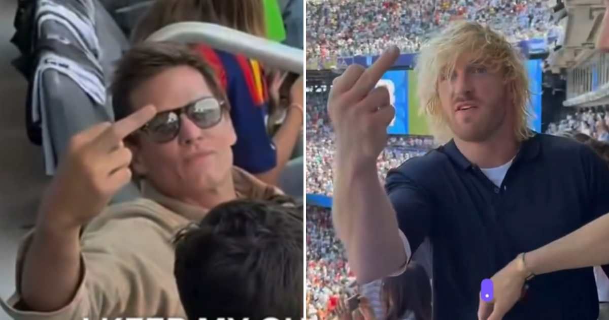 A video shows Tom Brady and Logan Paul beefing at the World Cup final (@tombradyego/X) — TB EGO
