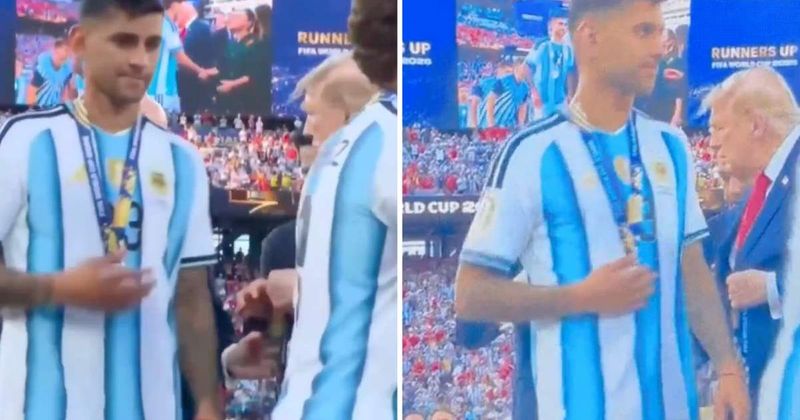 Video appears to show Argentina's Cristian Romero snub Trump's handshake at World Cup final
