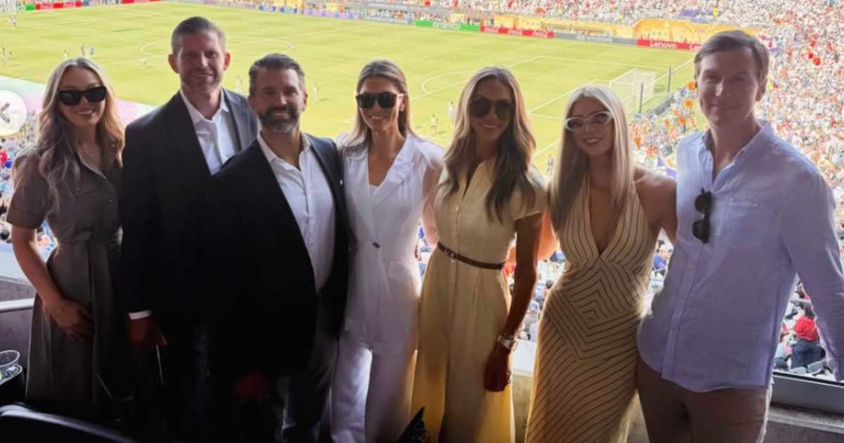 The Trumps' coordinated appearance, coupled with their social media updates from the stadium, added another fashion-focused storyline to one of soccer's biggest occasions (@ivankatrump/Instagram)