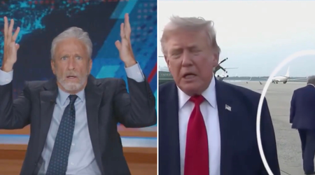 Jon Stewart left stunned after spotting ‘backup Trump’ behind POTUS