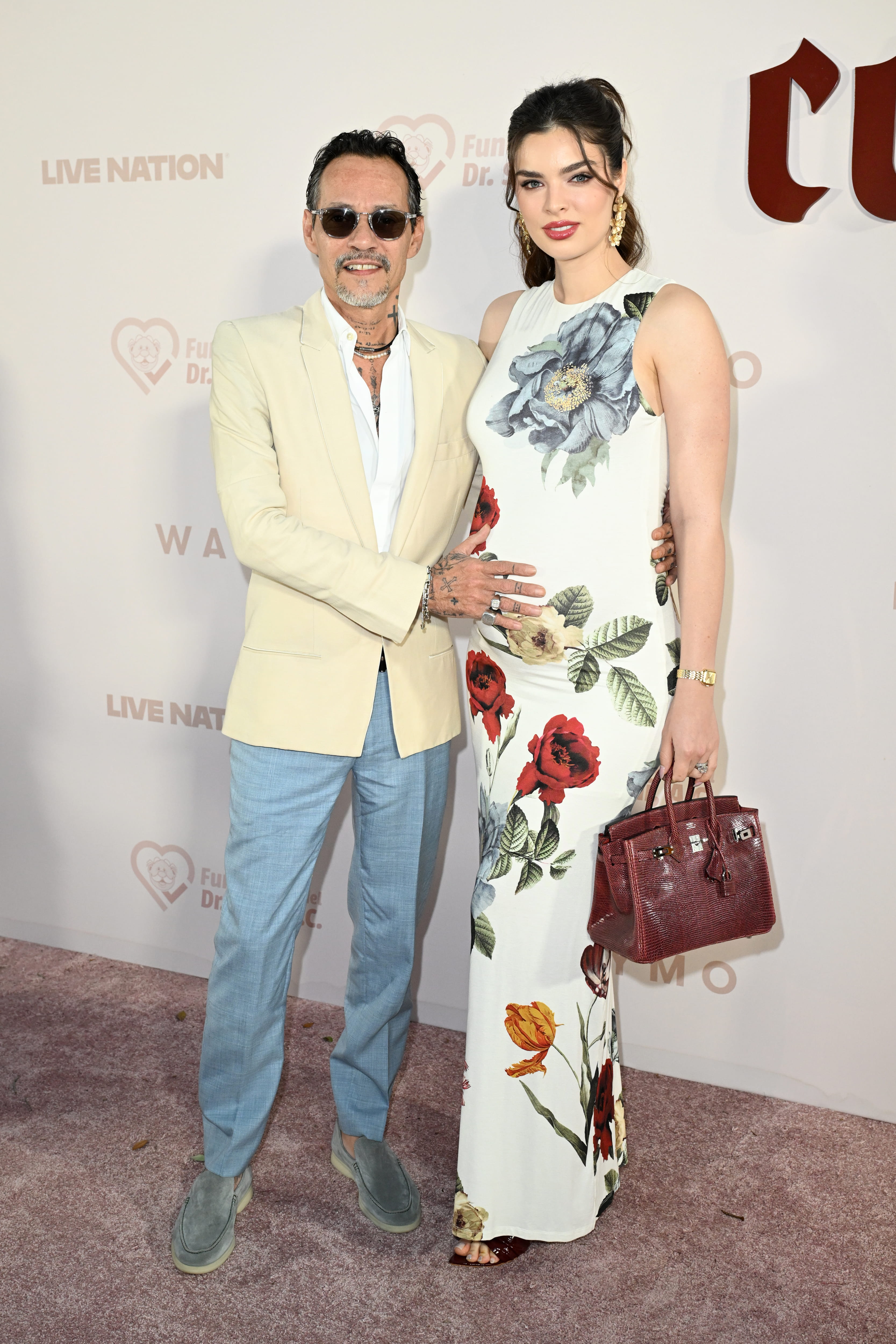 Marc Anthony and Nadia Ferreira attend Karol G's Con Cora Foundation's Con Cora Land Benefit Gala at Vizcaya Museum & Gardens on March 20, 2026 in Miami, Florida. (Photo by Jason Koerner/Getty Images)