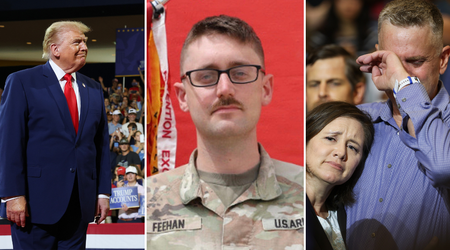 'Come with me on Air Force One': Trump flies fallen soldier's family, crowd erupts in applause