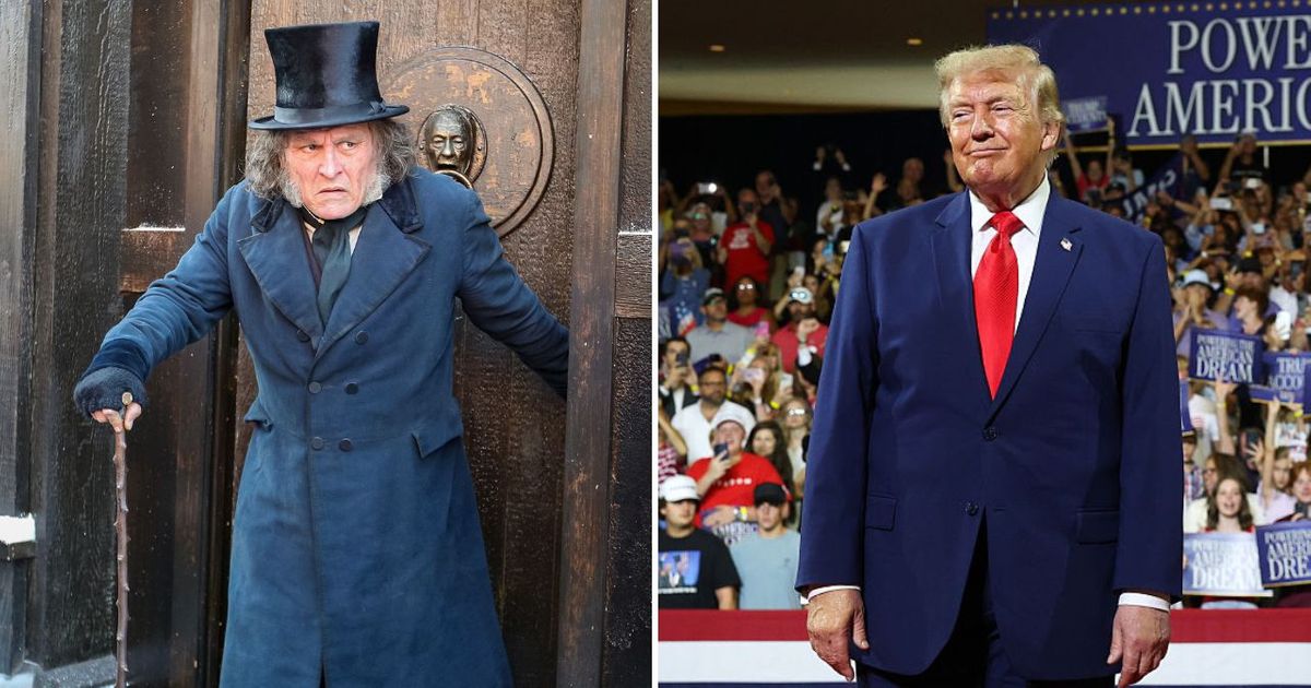 Johnny Depp appeared as Ebenezer Scrooge during a surprise Comic-Con appearance, where he joked about President Donald Trump's tariffs (Daniel Knighton/Getty Images for Paramount Pictures, Kevin Dietsch/Getty Images)