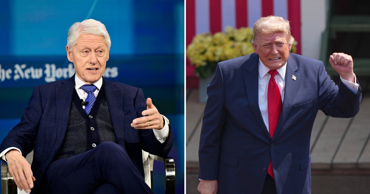 A viral video claims to show former President Bill Clinton slamming Donald Trump's July 3 speech (Getty Images, AP Photo)