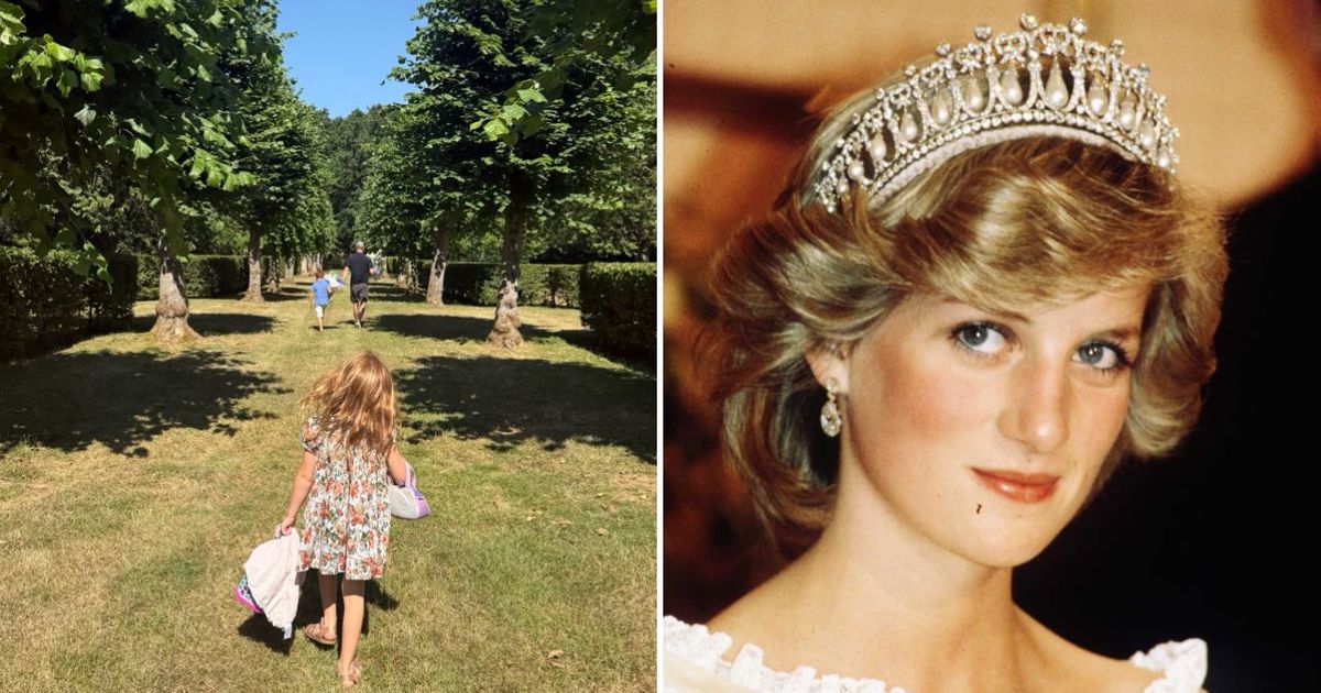 Prince Harry walked with Archie and Lilibet across the grounds of Princess Diana's childhood home at Althorp (Anwar Hussein/WireImage)