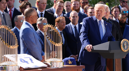 Dodgers honor Trump with special gift during White House World Series visit