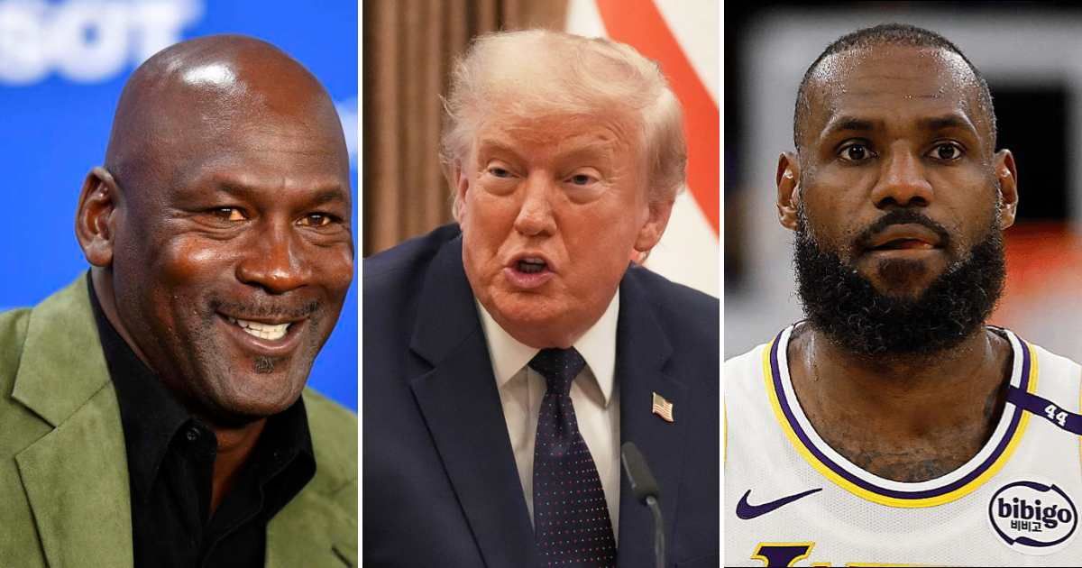 President Donald Trump reignited his long-running feud with LeBron James while praising Michael Jordan as the greatest NBA player (Getty Images)
