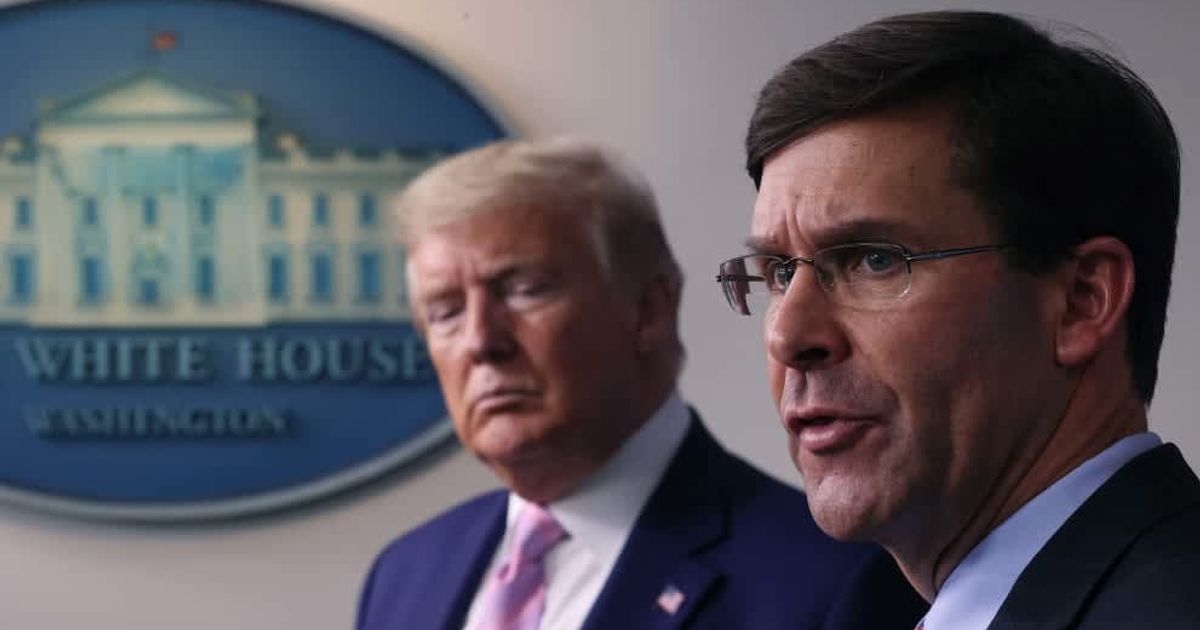 Former Pentagon Chief Mark Esper said the Trump administration may have paused strikes to reposition, rearm, and prepare for a much larger military campaign (Getty Images)