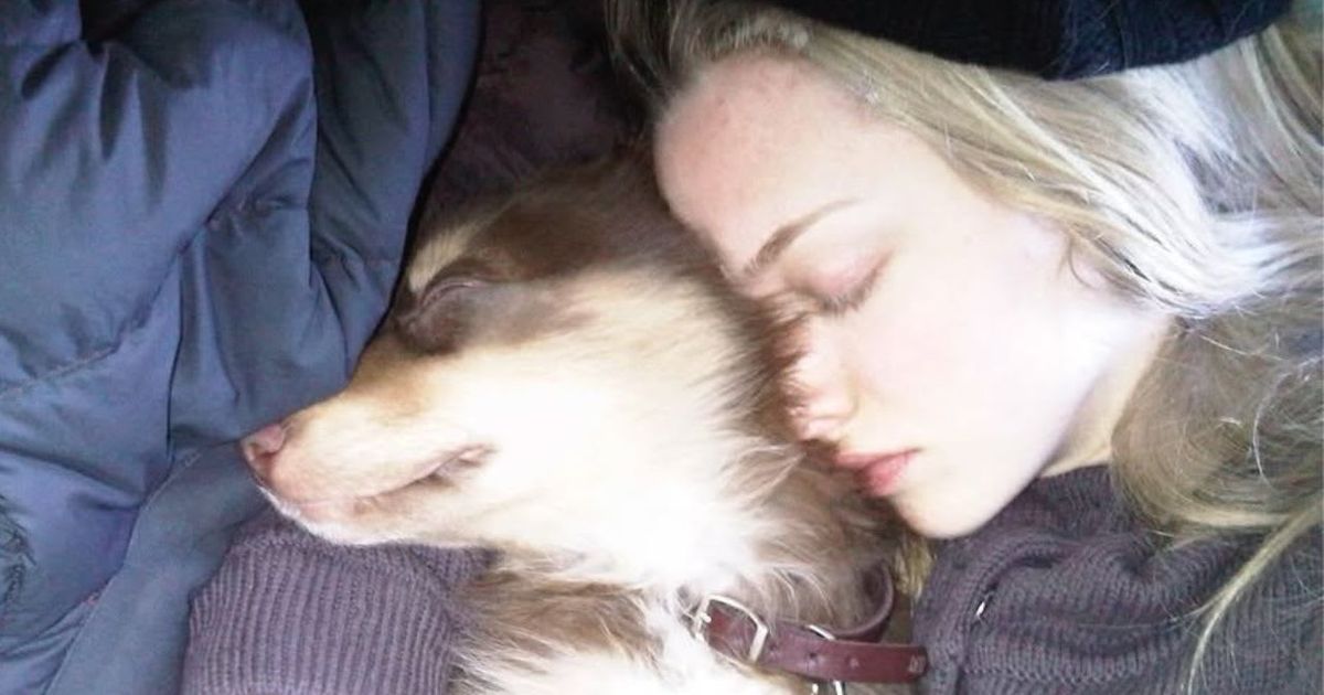 Amanda Seyfried shared a selfie with her dog Finn alongside a moving tribute following his death (@mingey/Instagram)