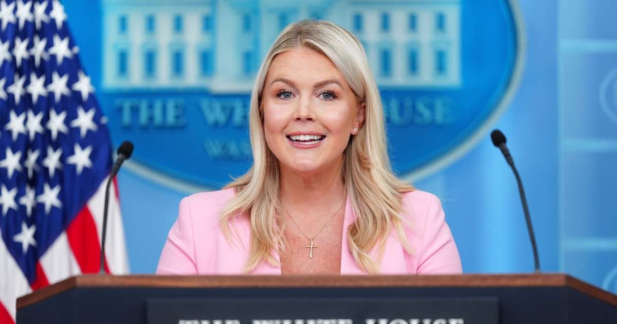 White House press secretary Karoline Leavitt speaks with reporters in the James Brady Press Briefing Room at the White House, Thursday, July 16, 2026, in Washington (AP Photo/Julia Demaree Nikhinson)
