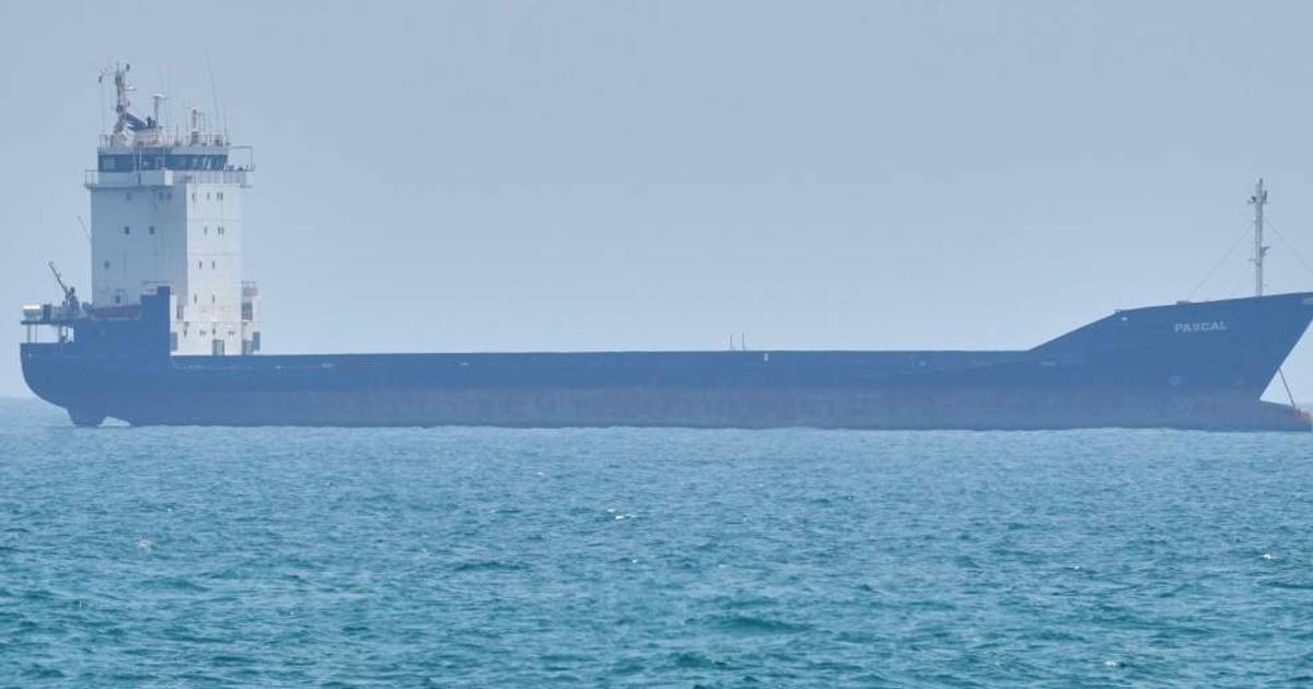A tanker sits anchored in the Strait of Hormuz off the coast of Qeshm Island, Iran, Saturday, April 18, 2026 (AP Photo/Asghar Besharati)