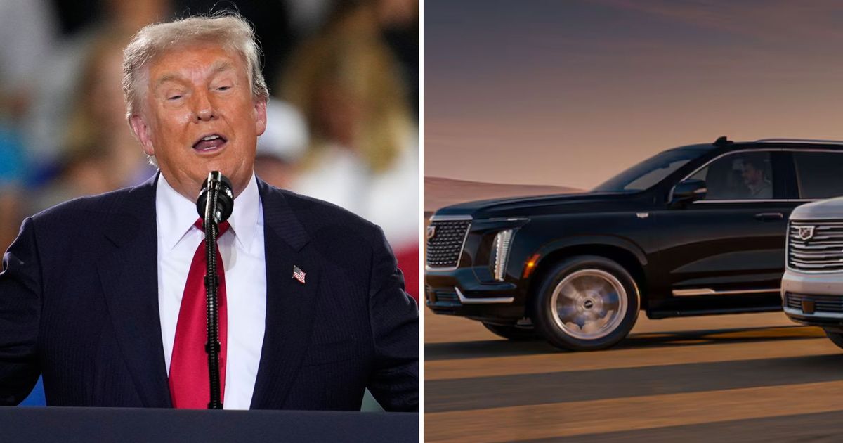 President Donald Trump also praised General Motors and its workforce, thanking auto workers, mechanics, engineers and technicians for their role in building the country's manufacturing strength (AP Photo, screengrab/cadillac.com)