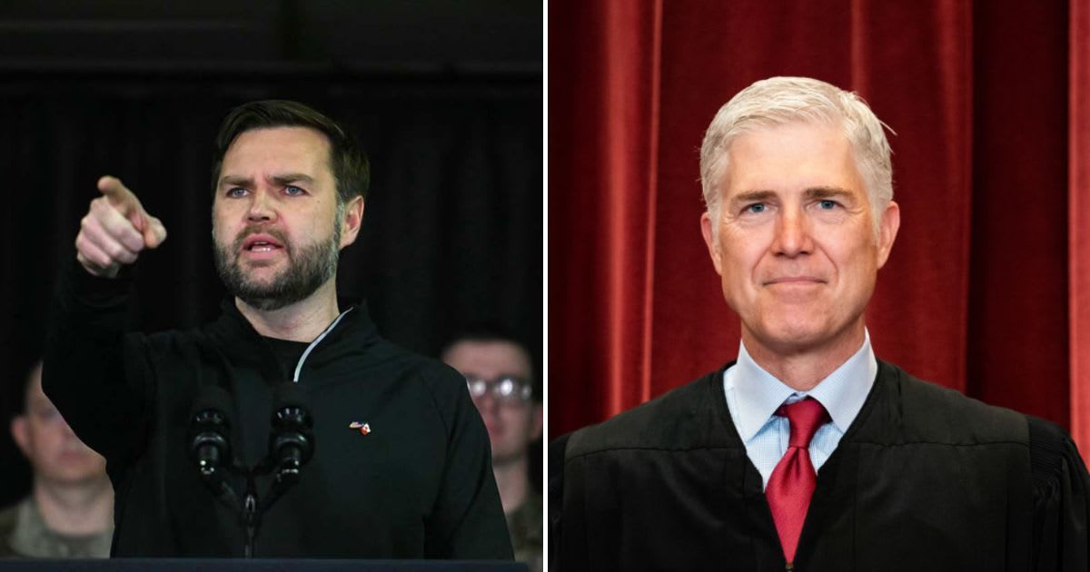 Judge Neil Gorsuch slammed Vice President JD Vance, saying 'everybody has freedom of religion' after Vance said that Christianity is America’s creed. (Getty Images)