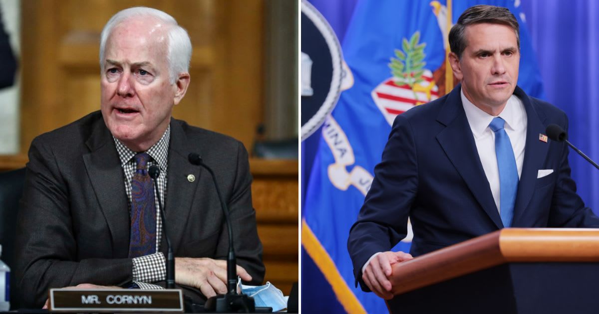 Senator John Cornyn said that no deal has been made to pave the way for him to vote for Todd Blanche’s nomination to serve as attorney general. (Getty Images)