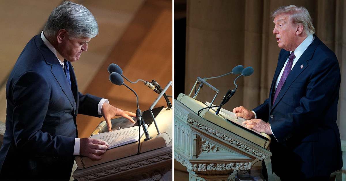 Sean Hannity and President Donald Trump paid tribute to Lindsey Graham at his memorial service, honoring the late senator's decades-long political career and legacy (Getty Images)