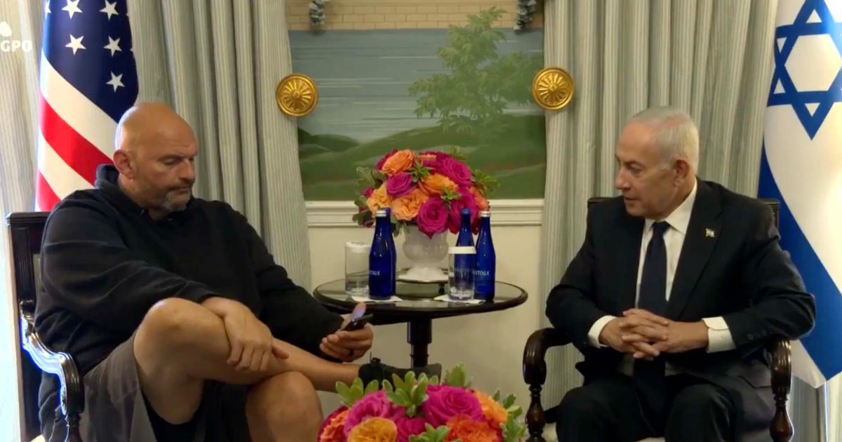 Pennsylvania Democrat John Fetterman met Israeli Prime Minister Benjamin Netanyahu, who praised him for breaking with much of his party over Israel (@IsraeliPM/X)