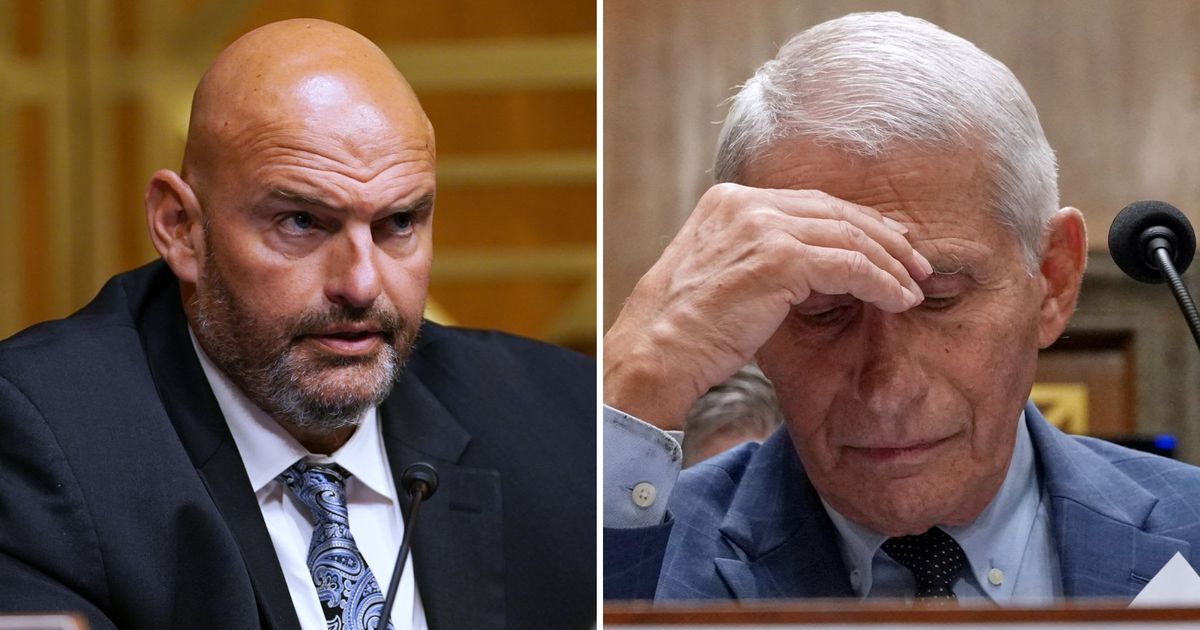 John Fetterman discussed the political debate surrounding COVID-19 origins during the Senate hearing (AP Photo)