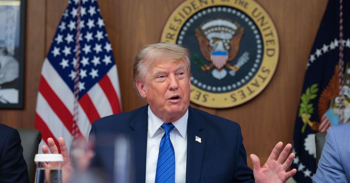 President Donald Trump also confirmed that senior administration officials remain engaged in talks with Iran during a Cabinet meeting at Camp David on July 31, 2026 (Getty Images) 