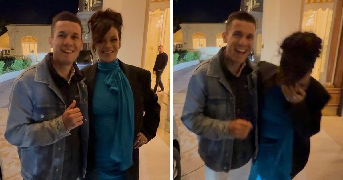 Rihanna was seen sharing a lighthearted moment with a fan after a photo request misunderstanding in Cannes (Screengrab/@clemnlz/Instagram)