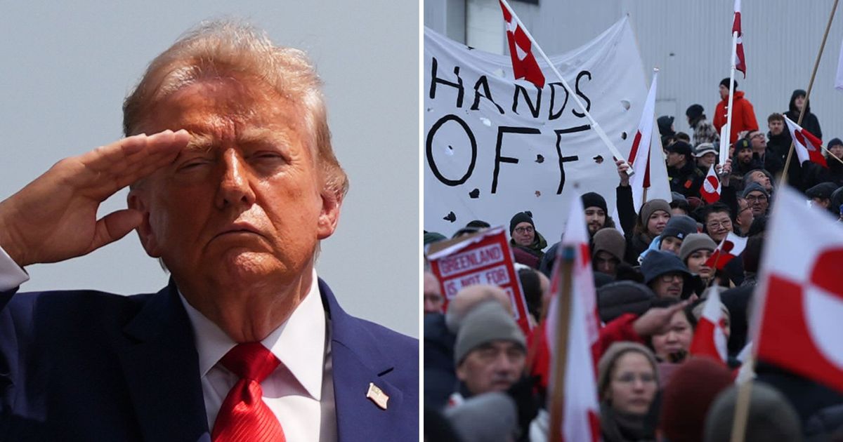 Earlier this month, Donald Trump shared an edited photo on Truth Social showing European leaders being shown a map with an American flag superimposed over Greenland (AP Photo, Getty Images)