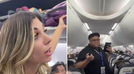 Wild footage shows Florida evangelist Whitney Lynn removed from flight after aisle sermon