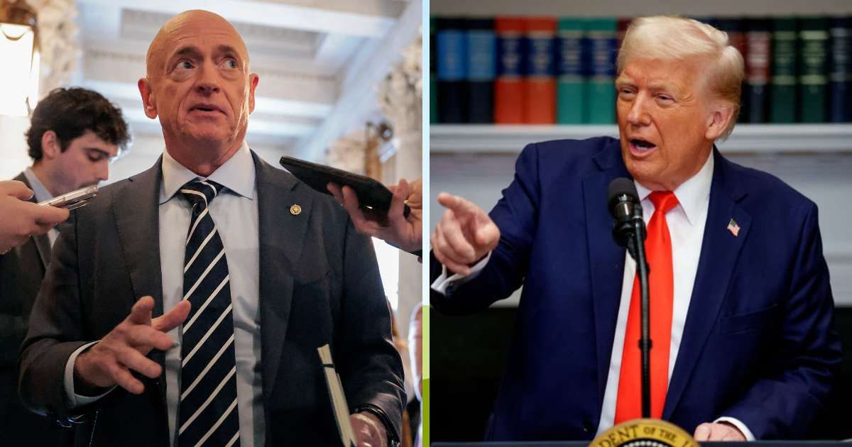 Mark Kelly's remarks came as questions mounted over expanding military operations and growing pressure on defense resources. (Getty Images)