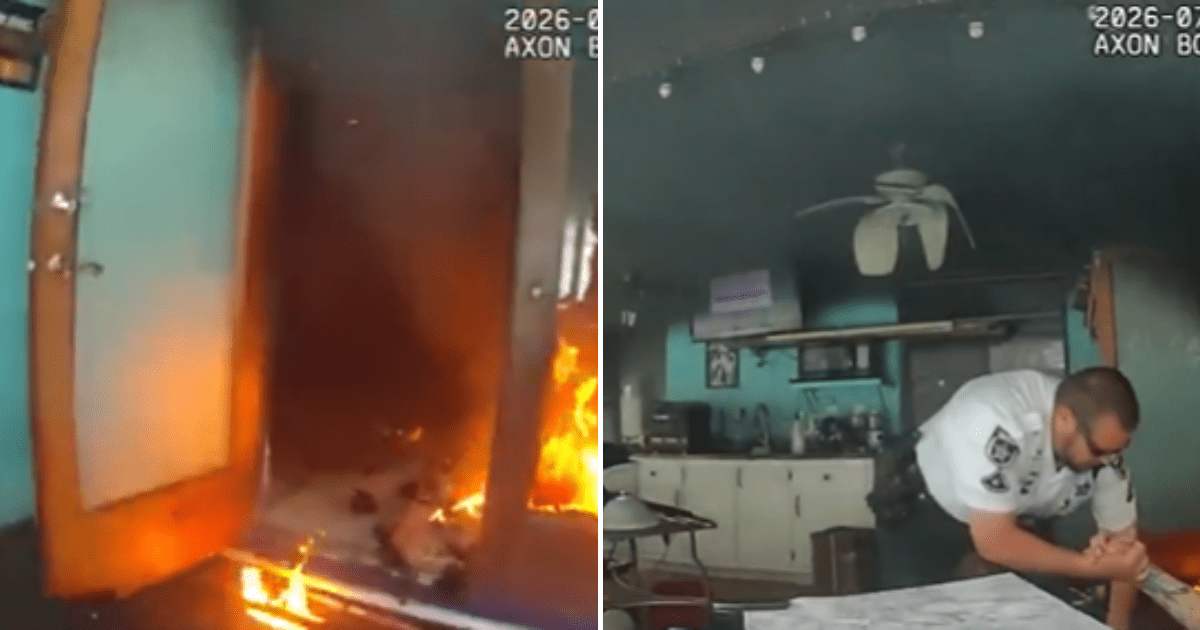 Dramatic video shows Florida deputies charging into smoke to rescue trapped homeowner. (FlaglerSheriff/ X)