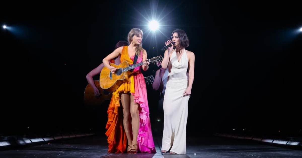 Gracie Abrams credited Taylor Swift for helping her balance fame, career and personal life, saying Swift made her feel less precious about her 'ego' (TAS2024/Getty Images)