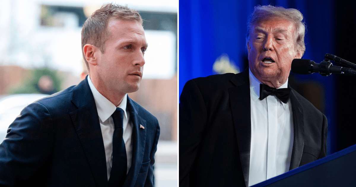Max Miller said Trump told him the race would be difficult but has never asked him to withdraw, as Miller vowed to remain on the ballot (AP Photos/ Getty Images)