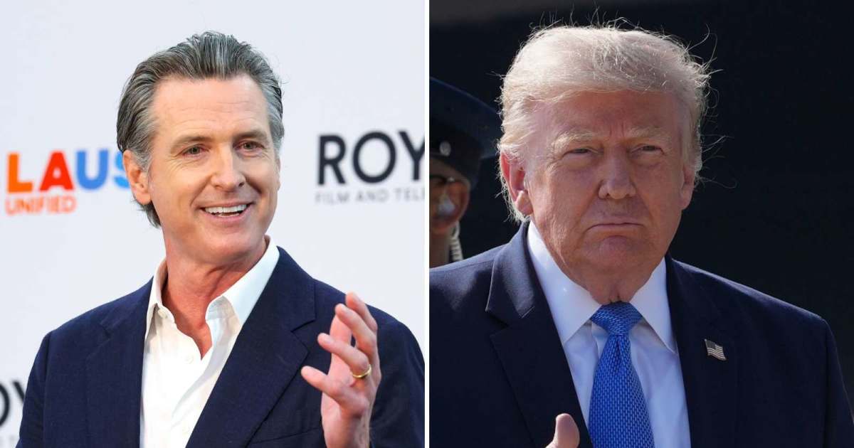 Gavin Newsom mocked President Donald Trump's criticism of California, arguing that he regularly labels the state as failing while benefiting from its strong economy (Getty Images, AP Photo)
