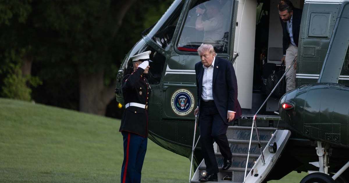 Marine One departed as President Donald Trump traveled to Joint Base Andrews before flying to Los Angeles (Getty Images)
