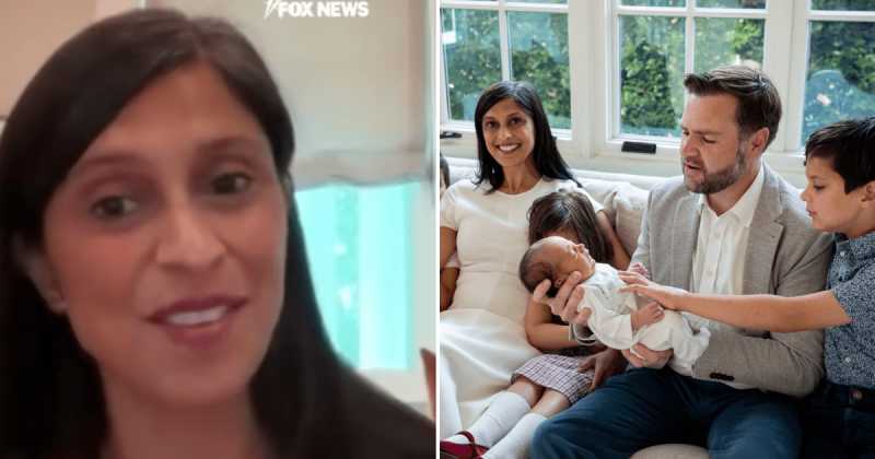 'They fight to burp him': Usha Vance's first interview after baby number 4 gets candid