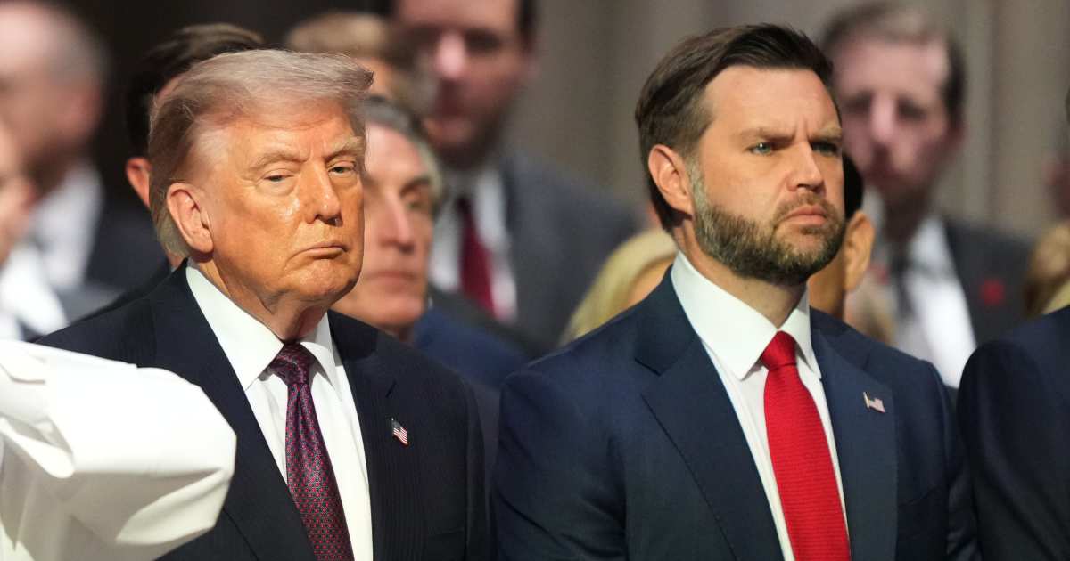 President Donald Trump, Vice President JD Vance attend the funeral of Sen Lindsey Graham, at the Washington National Cathedral, Tuesday, July 28, 2026, in Washington (AP Photo/Alex Brandon)