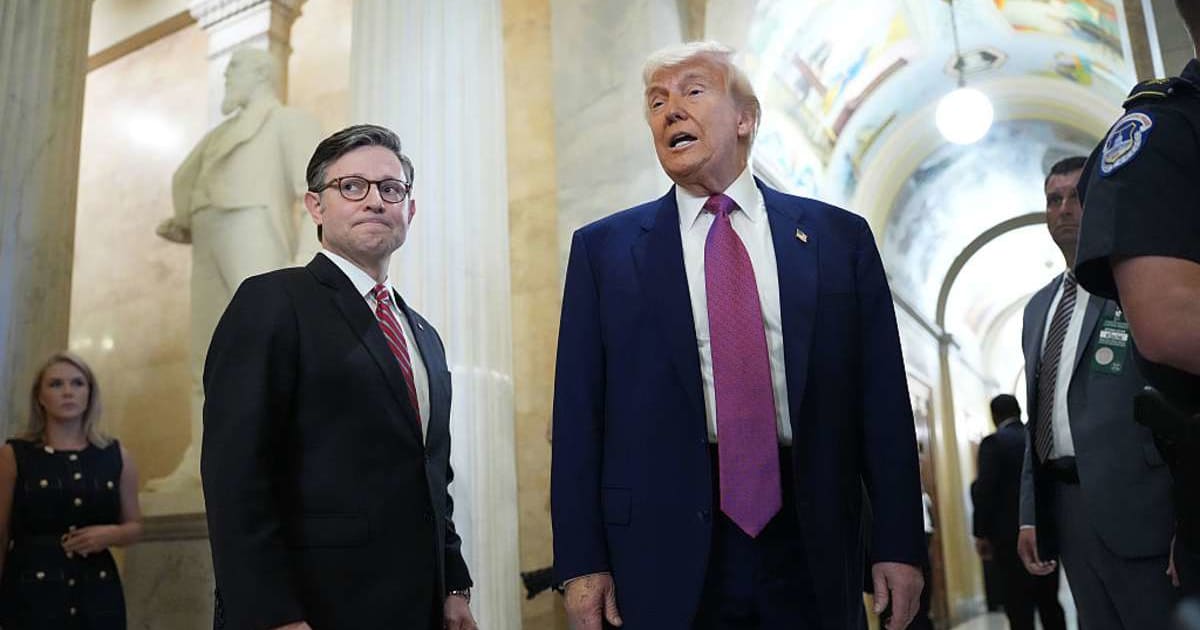 Speaker of the House Mike Johnson rejected criticism that he worked to appease President Donald Trump (Kevin Dietsch/Getty Images)